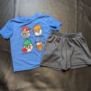 Under Armor Boys Baseball Tee And Shorts Set